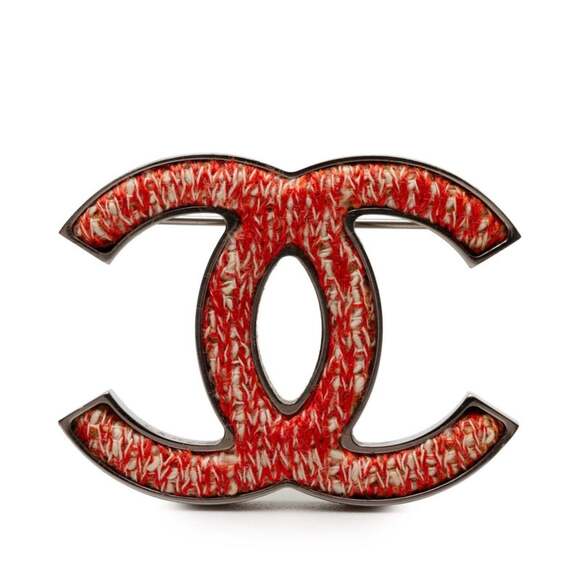 CHANEL Jewelry - CHANEL Orange Logo Brooch